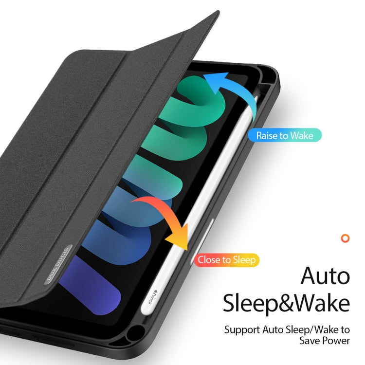 For iPad mini 7 / mini 6 DUX DUCIS Domo Series Horizontal Flip Magnetic TPU + PU Leather Tablet Case with Three-folding Holder & Pen Slot(Black) - free shipping - PMC Jewellery - Order now!