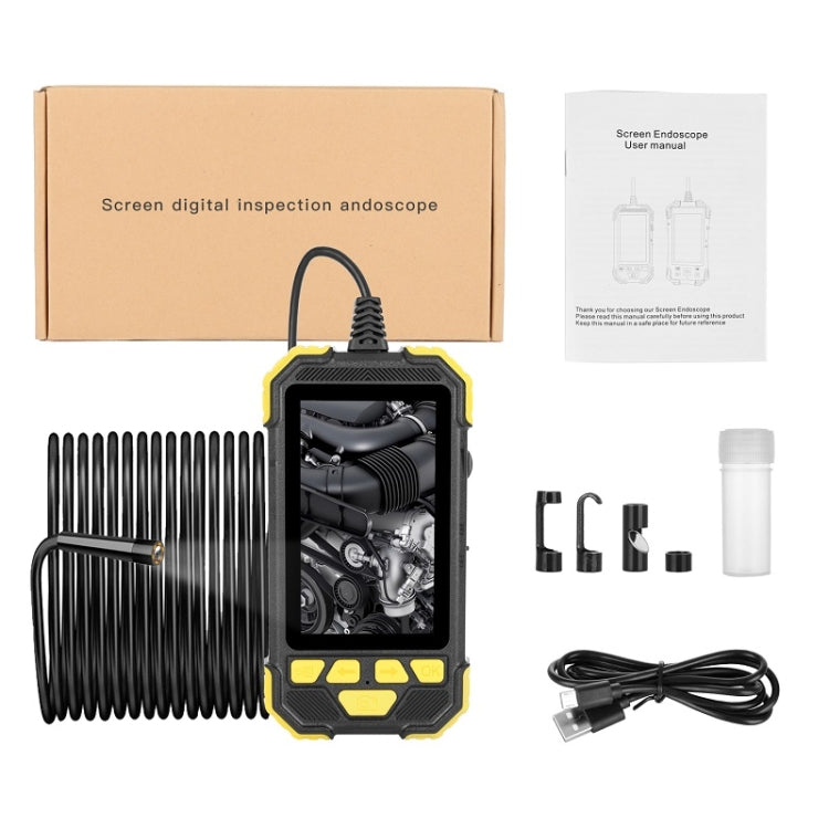 Y19 3.9mm Single Lens Hand-held Hard-wire Endoscope with 4.3-inch IPS Color LCD Screen, Cable Length:5m(Yellow) -  by PMC TechLife | Online Shopping South Africa | PMC TechLife | Buy Now Pay Later Mobicred