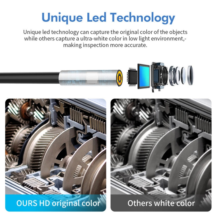 Y17 5MP 7.9mm Dual-lens HD Autofocus WiFi Industrial Digital Endoscope Zoomable Snake Camera, Cable Length:5m Hard Cable(Black) -  by PMC TechLife | Online Shopping South Africa | PMC TechLife | Buy Now Pay Later Mobicred