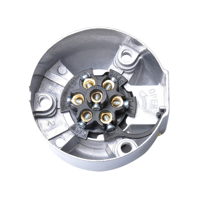 A0201 12V 7 Pin Round Plug Female Metal Trailer Adapter Connector Boat Carvan EU Plug - Terminal connectors by PMC TechLife | Online Shopping South Africa | PMC TechLife | Buy Now Pay Later Mobicred