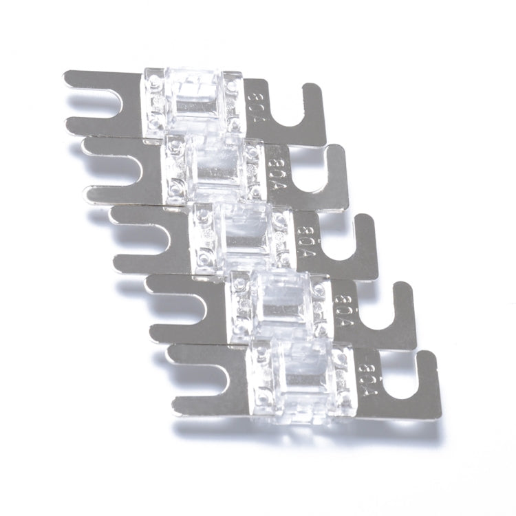 A0304 Transparent 5 PCS Car Audio AFS Mini ANL 30A Fuse Nicked Plated - Fuse by PMC TechLife | Online Shopping South Africa | PMC TechLife | Buy Now Pay Later Mobicred