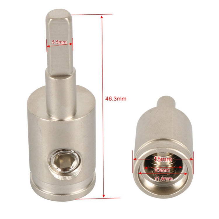 A5678 2 PCS Car Small Size Nickel-plated Brass 4GA to 8GA Audio Terminal Block - Terminal connectors by PMC TechLife | Online Shopping South Africa | PMC TechLife | Buy Now Pay Later Mobicred