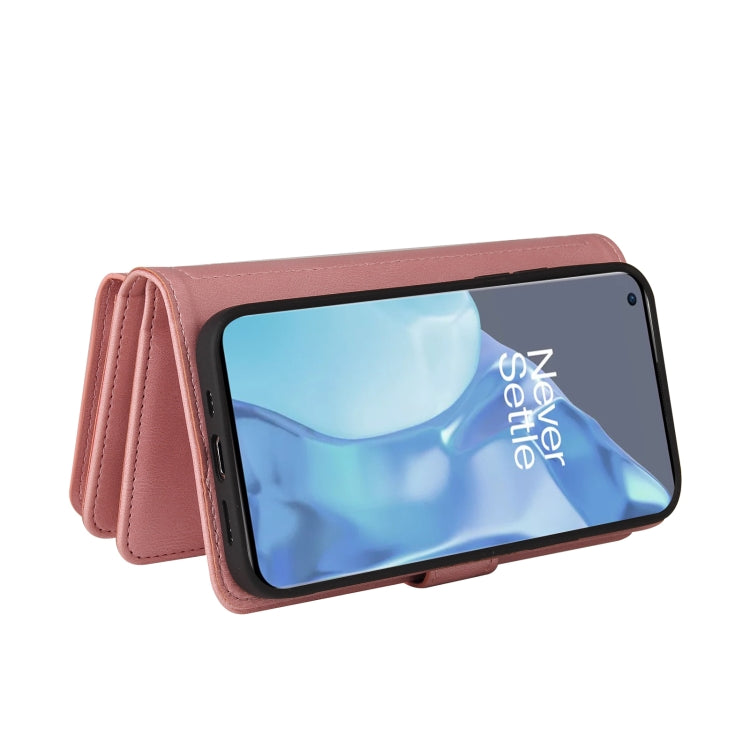For OnePlus 9 Pro Skin Feel PU + TPU Horizontal Flip Leather Case With Holder & 15 Cards Slot & Wallet & Zipper Pocket & Lanyard(Pink) - OnePlus Cases by PMC TechLife | Online Shopping South Africa | PMC TechLife | Buy Now Pay Later Mobicred
