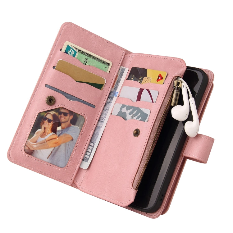 For OnePlus Nord N100 5G Skin Feel PU + TPU Horizontal Flip Leather Case With Holder & 15 Cards Slot & Wallet & Zipper Pocket & Lanyard(Pink) - OnePlus Cases by PMC TechLife | Online Shopping South Africa | PMC TechLife | Buy Now Pay Later Mobicred