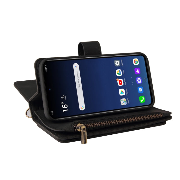 For LG G9 / Velvet Skin Feel PU + TPU Horizontal Flip Leather Case With Holder & 15 Cards Slot & Wallet & Zipper Pocket & Lanyard(Black) - LG by PMC TechLife | Online Shopping South Africa | PMC TechLife | Buy Now Pay Later Mobicred