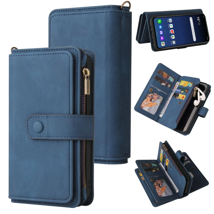 For LG G9 / Velvet Skin Feel PU + TPU Horizontal Flip Leather Case With Holder & 15 Cards Slot & Wallet & Zipper Pocket & Lanyard(Blue) - free shipping - PMC TechLife - Order now!