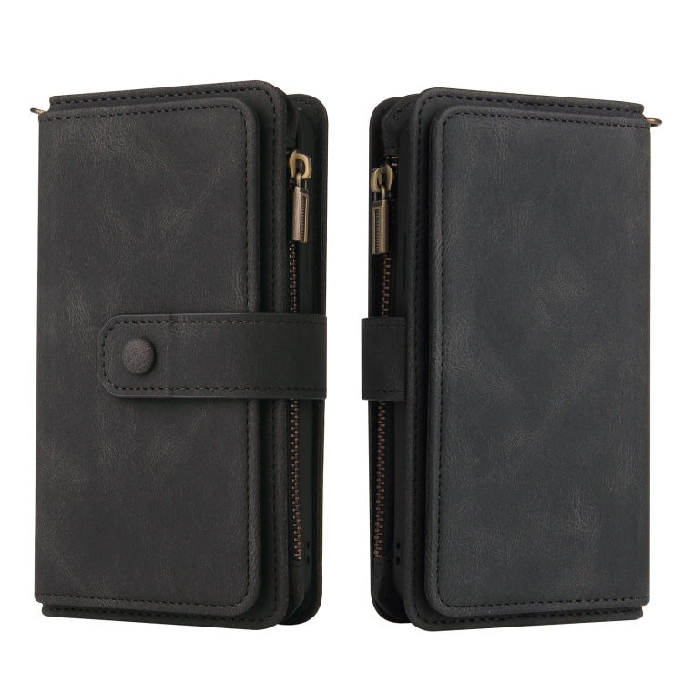 For LG Stylo 7 / Stylo 7 5G Skin Feel PU + TPU Horizontal Flip Leather Case With Holder & 15 Cards Slot & Wallet & Zipper Pocket & Lanyard(Black) - LG by PMC TechLife | Online Shopping South Africa | PMC TechLife | Buy Now Pay Later Mobicred