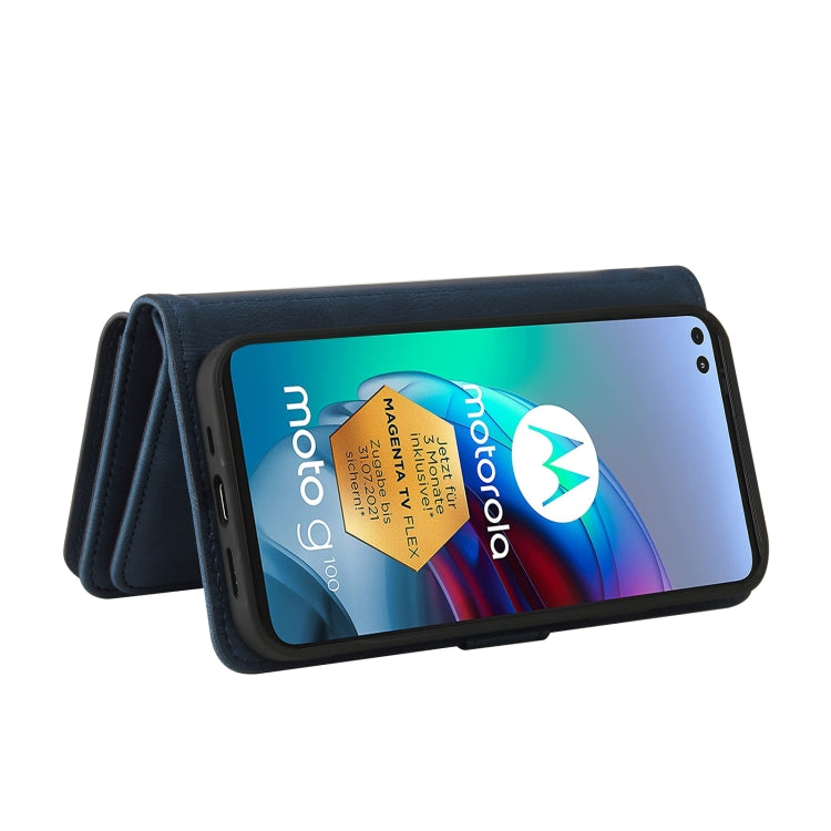 For Motorola Edge S Skin Feel PU + TPU Horizontal Flip Leather Case With Holder & 15 Cards Slot & Wallet & Zipper Pocket & Lanyard(Blue) - Motorola Cases by PMC TechLife | Online Shopping South Africa | PMC TechLife | Buy Now Pay Later Mobicred