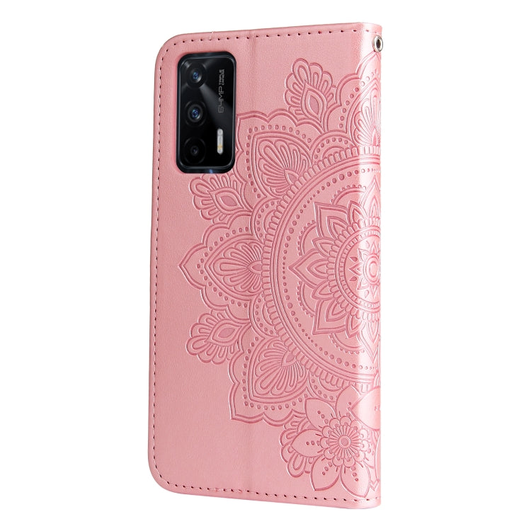 For OPPO Realme GT Master / Realme Q3 Pro 7-petal Flowers Embossing Pattern Horizontal Flip PU Leather Case with Holder & Card Slots & Wallet & Photo Frame(Rose Gold) - Realme Cases by PMC TechLife | Online Shopping South Africa | PMC TechLife | Buy Now Pay Later Mobicred