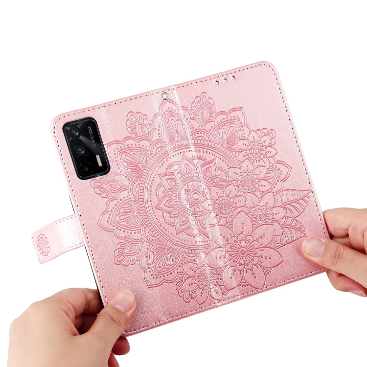 For OPPO Realme GT Master / Realme Q3 Pro 7-petal Flowers Embossing Pattern Horizontal Flip PU Leather Case with Holder & Card Slots & Wallet & Photo Frame(Rose Gold) - Realme Cases by PMC TechLife | Online Shopping South Africa | PMC TechLife | Buy Now Pay Later Mobicred