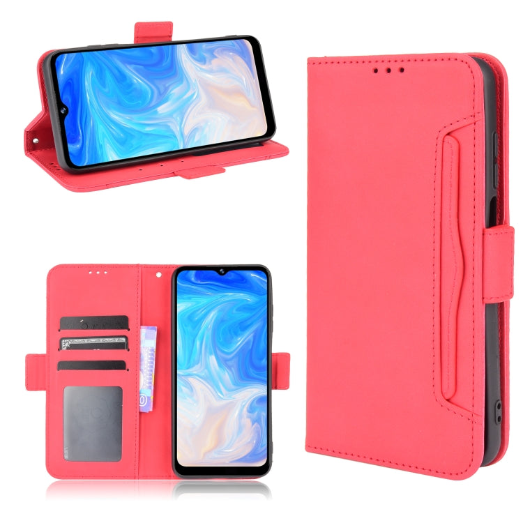 For Doogee N40 Pro Skin Feel Calf Pattern Horizontal Flip Leather Case with Holder & Card Slots & Photo Frame(Red) - free shipping - PMC TechLife - Order now!