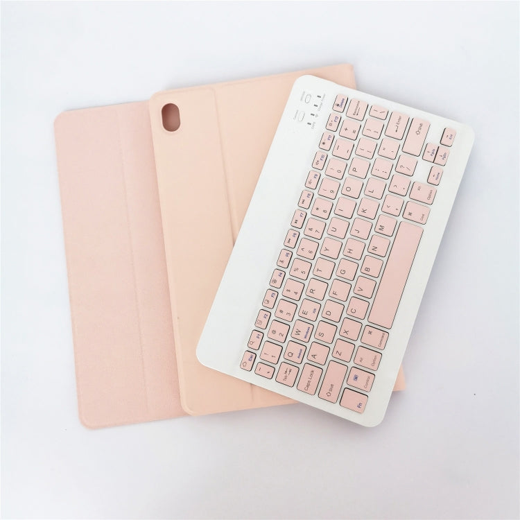 For Lenovo Pad Tab P11 11 inch TB-J606F LX110 Solid Color Detachable Square Keycap Bluetooth Keyboard Leather Tablet Case with Stand(Pink) - Lenovo Keyboard by PMC TechLife | Online Shopping South Africa | PMC TechLife