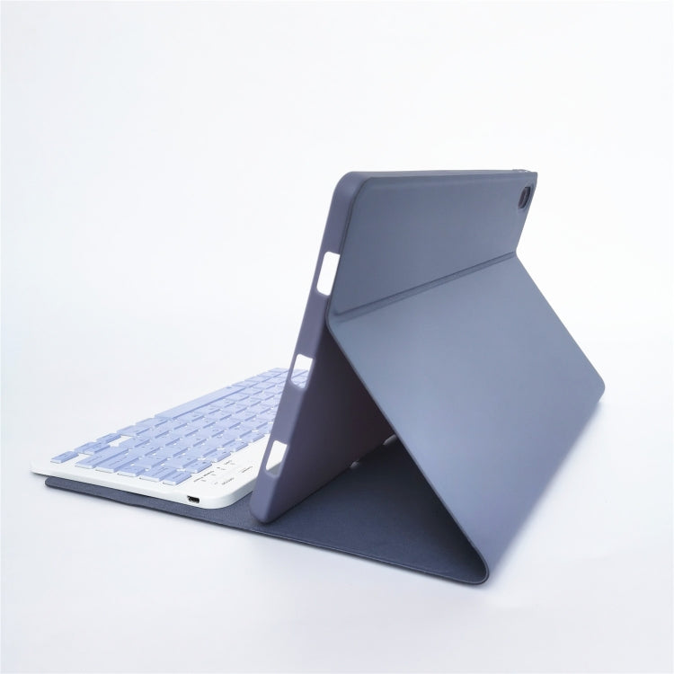 For Lenovo Pad Tab P11 11 inch TB-J606F LX110 Solid Color Detachable Square Keycap Bluetooth Keyboard Leather Tablet Case with Stand(Purple) - Lenovo Keyboard by PMC TechLife | Online Shopping South Africa | PMC TechLife