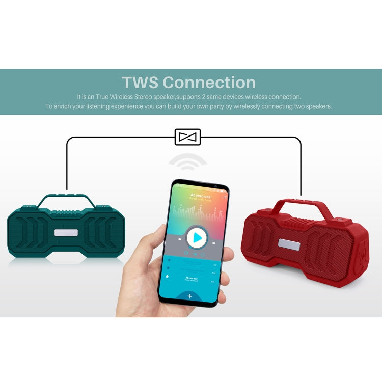 New Rixing NR-4500M Bluetooth 5.0 Portable Outdoor Karaoke Wireless Bluetooth Speaker with Microphone(Dark Green) - free shipping - PMC Jewellery - Order now!