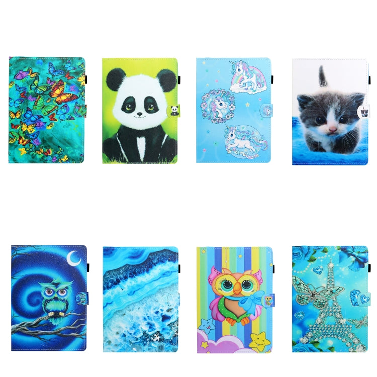 10 inch Universal Colored Drawing Horizontal Flip PU Leather Case with Holder & Card Slot(Green Butterfly) - free shipping - PMC TechLife - Order now!