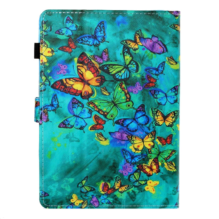 10 inch Universal Colored Drawing Horizontal Flip PU Leather Case with Holder & Card Slot(Green Butterfly) - free shipping - PMC TechLife - Order now!