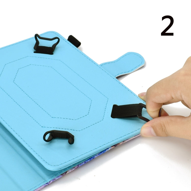 10 inch Universal Colored Drawing Horizontal Flip PU Leather Case with Holder & Card Slot(Blue White cat) - 10 - 11 inch by PMC TechLife | Online Shopping South Africa | PMC TechLife | Buy Now Pay Later Mobicred