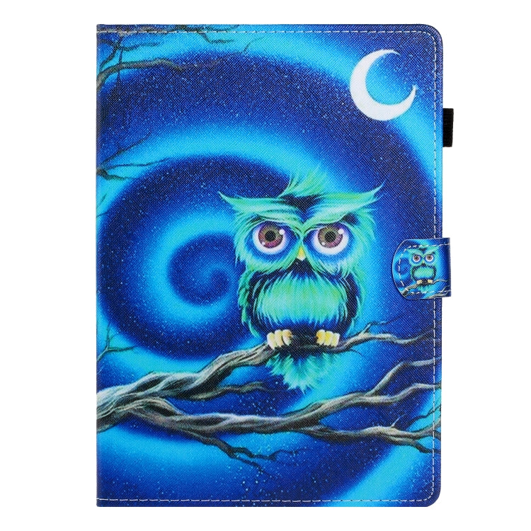 10 inch Universal Colored Drawing Horizontal Flip PU Leather Case with Holder & Card Slot(Moon Owl) - 10 - 11 inch by PMC TechLife | Online Shopping South Africa | PMC TechLife | Buy Now Pay Later Mobicred
