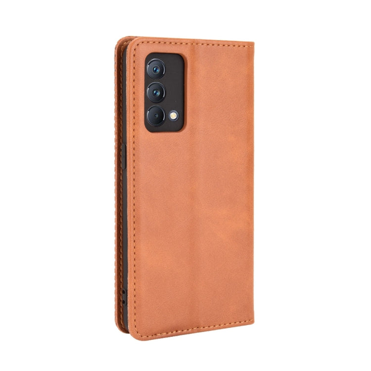 For OPPO Realme GT Master Magnetic Buckle Retro Pattern Horizontal Flip Leather Case with Holder & Card Slot & Wallet(Brown) - free shipping - PMC TechLife - Order now!