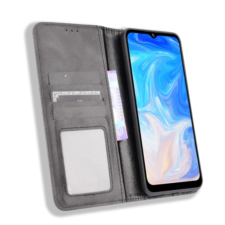For Doogee N40 Pro Magnetic Buckle Retro Pattern Horizontal Flip Leather Case with Holder & Card Slot & Wallet(Black) - More Brand by PMC TechLife | Online Shopping South Africa | PMC TechLife | Buy Now Pay Later Mobicred