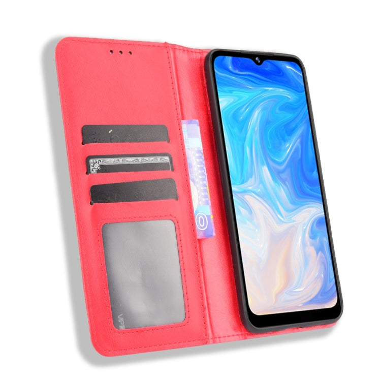 For Doogee N40 Pro Magnetic Buckle Retro Pattern Horizontal Flip Leather Case with Holder & Card Slot & Wallet(Red) - More Brand by PMC TechLife | Online Shopping South Africa | PMC TechLife | Buy Now Pay Later Mobicred