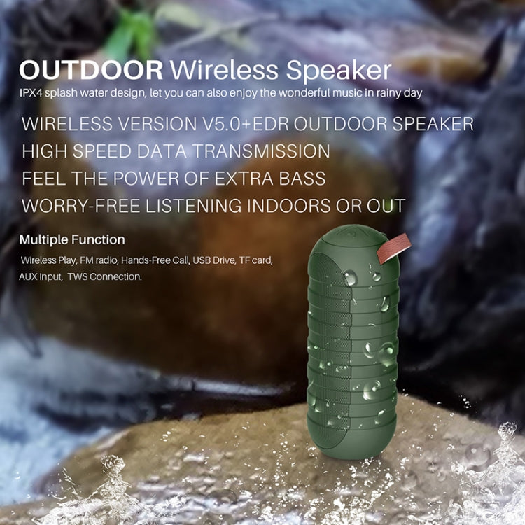 NewRixing NR-3025 TWS Outdoor Portable Splashproof Bluetooth Speaker with Flashlight Function(Black) - free shipping - PMC Jewellery - Order now!
