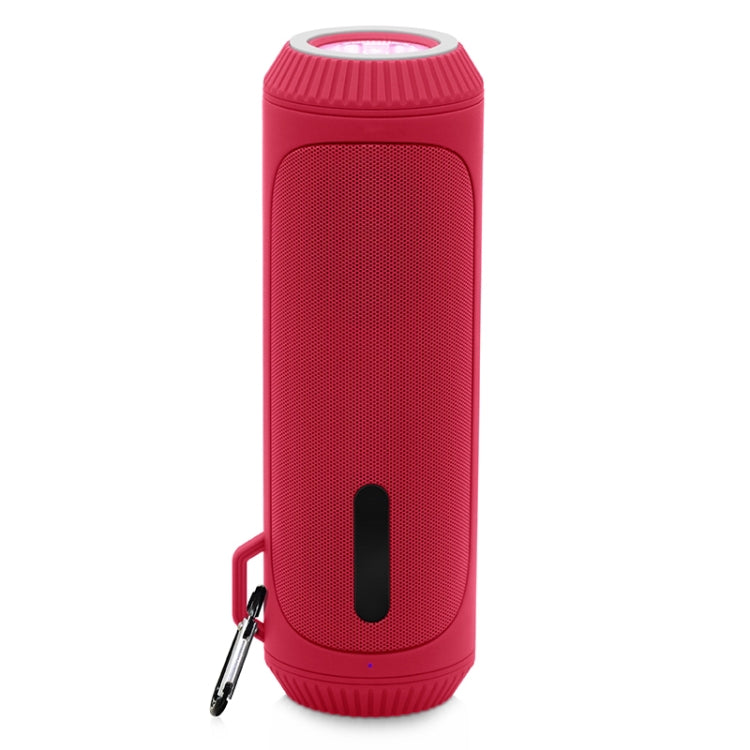 NewRixing NR-4016A TWS Outdoor Splashproof Bluetooth Speaker with Carabiner Handle & SOS Flashlight(Red) - free shipping - PMC Jewellery - Order now!