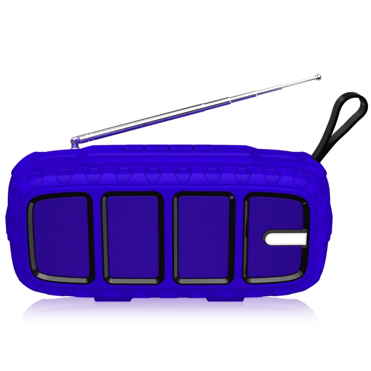 NewRixing NR-5018FM Outdoor Portable Bluetooth Speaker with Antenna, Support Hands-free Call / TF Card / FM / U Disk(Blue+Black) - free shipping - PMC Jewellery - Order now!