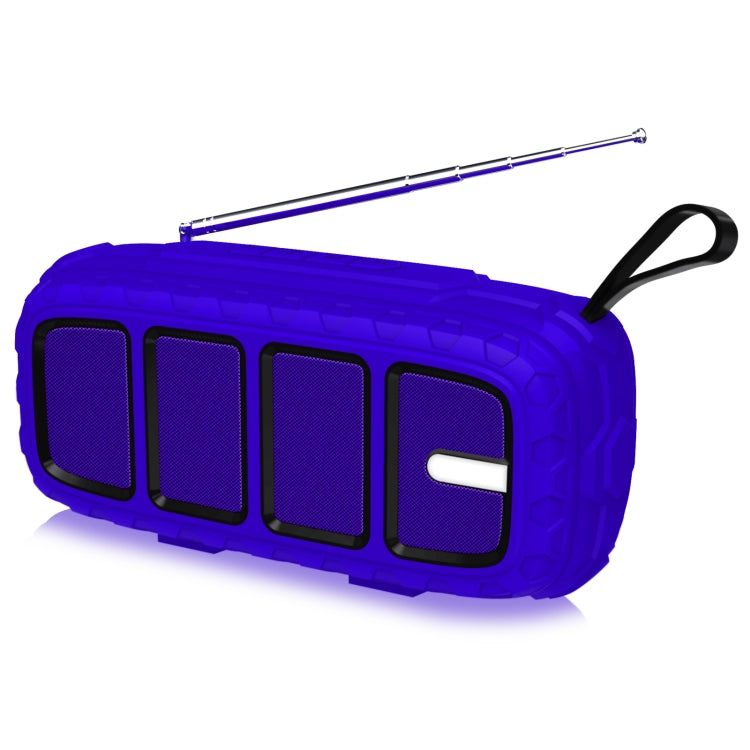 NewRixing NR-5018FM Outdoor Portable Bluetooth Speaker with Antenna, Support Hands-free Call / TF Card / FM / U Disk(Blue+Black) - free shipping - PMC Jewellery - Order now!