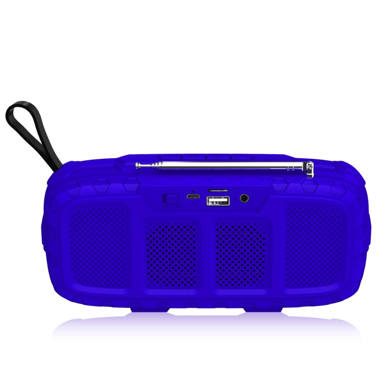 NewRixing NR-5018FM Outdoor Portable Bluetooth Speaker with Antenna, Support Hands-free Call / TF Card / FM / U Disk(Blue+Black) - free shipping - PMC Jewellery - Order now!