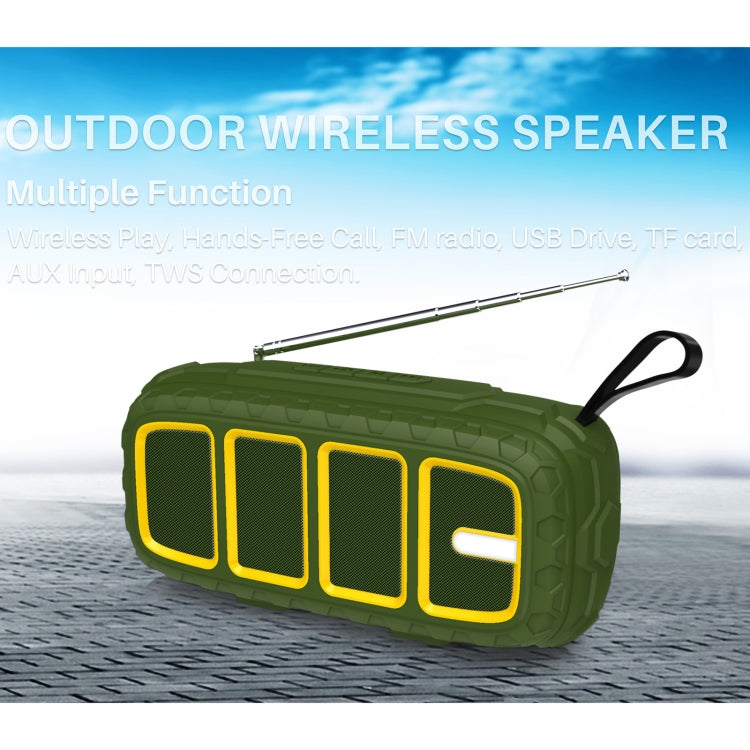 NewRixing NR-5018FM Outdoor Portable Bluetooth Speaker with Antenna, Support Hands-free Call / TF Card / FM / U Disk(Black+Red) - free shipping - PMC Jewellery - Order now!