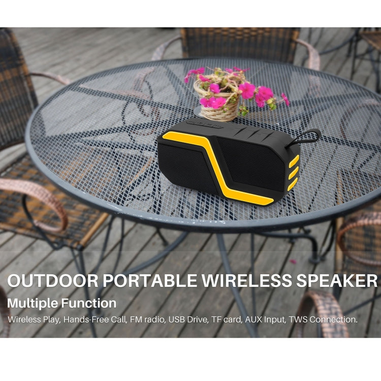 NewRixing NR-5019 Outdoor Portable Bluetooth Speaker, Support Hands-free Call / TF Card / FM / U Disk(Yellow) - free shipping - PMC Jewellery - Order now!