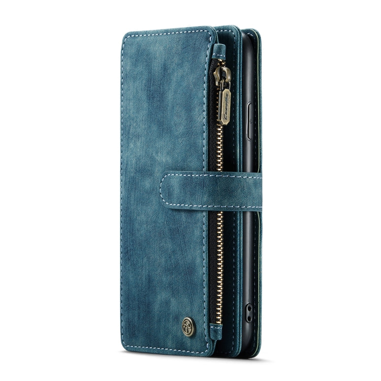 For iPhone 11 CaseMe-C30 PU + TPU Multifunctional Horizontal Flip Leather Case with Holder & Card Slot & Wallet & Zipper Pocket (Blue) - iPhone 11 Cases by CaseMe | Online Shopping South Africa | PMC Jewellery | Buy Now Pay Later Mobicred