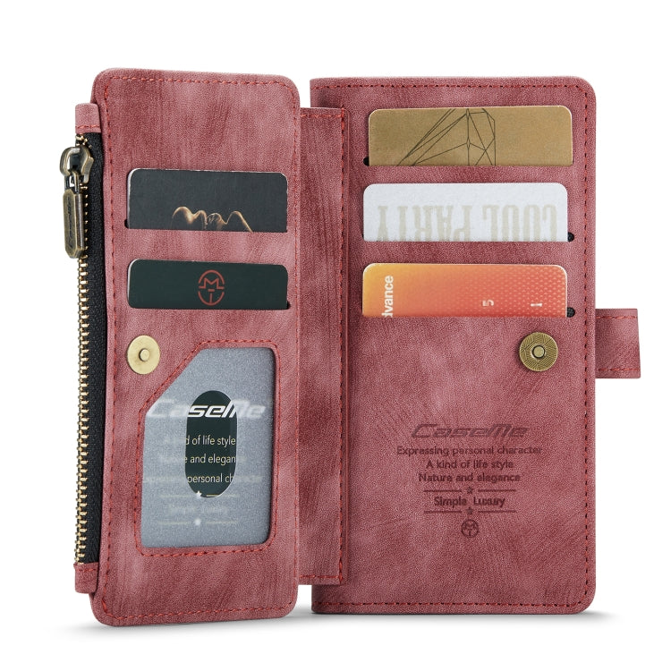 For iPhone 12 mini CaseMe-C30 PU + TPU Multifunctional Horizontal Flip Leather Case with Holder & Card Slot & Wallet & Zipper Pocket (Red) - iPhone 12 mini Cases by CaseMe | Online Shopping South Africa | PMC Jewellery | Buy Now Pay Later Mobicred