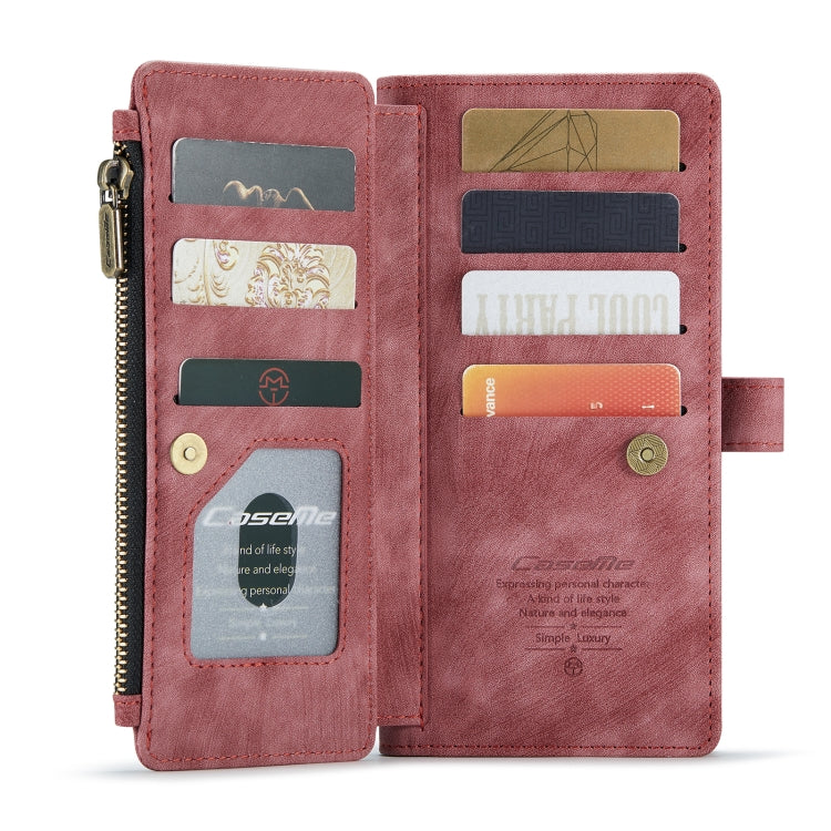 For iPhone XR CaseMe-C30 PU + TPU Multifunctional Horizontal Flip Leather Case with Holder & Card Slot & Wallet & Zipper Pocket(Red) - More iPhone Cases by CaseMe | Online Shopping South Africa | PMC Jewellery | Buy Now Pay Later Mobicred