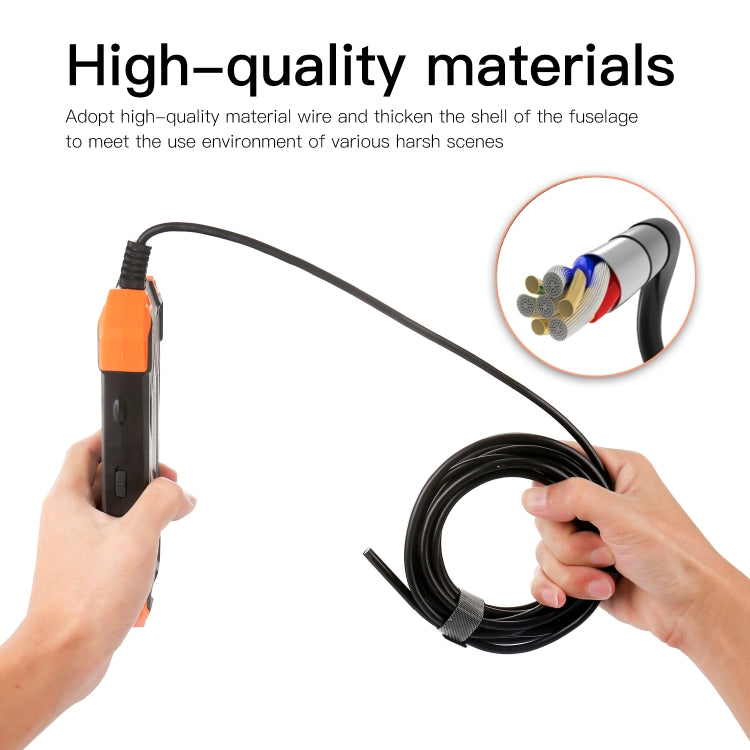 T20 4.3 inch IPS Color Screen 7.9mm Dual Cameras Waterproof Hard Cable Digital Endoscope, Length:3.5m(Black Orange) -  by PMC TechLife | Online Shopping South Africa | PMC TechLife | Buy Now Pay Later Mobicred