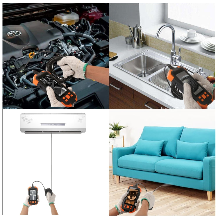 T20 4.3 inch IPS Color Screen 7.9mm Dual Cameras Waterproof Hard Cable Digital Endoscope, Length:3.5m(Black Orange) -  by PMC TechLife | Online Shopping South Africa | PMC TechLife | Buy Now Pay Later Mobicred