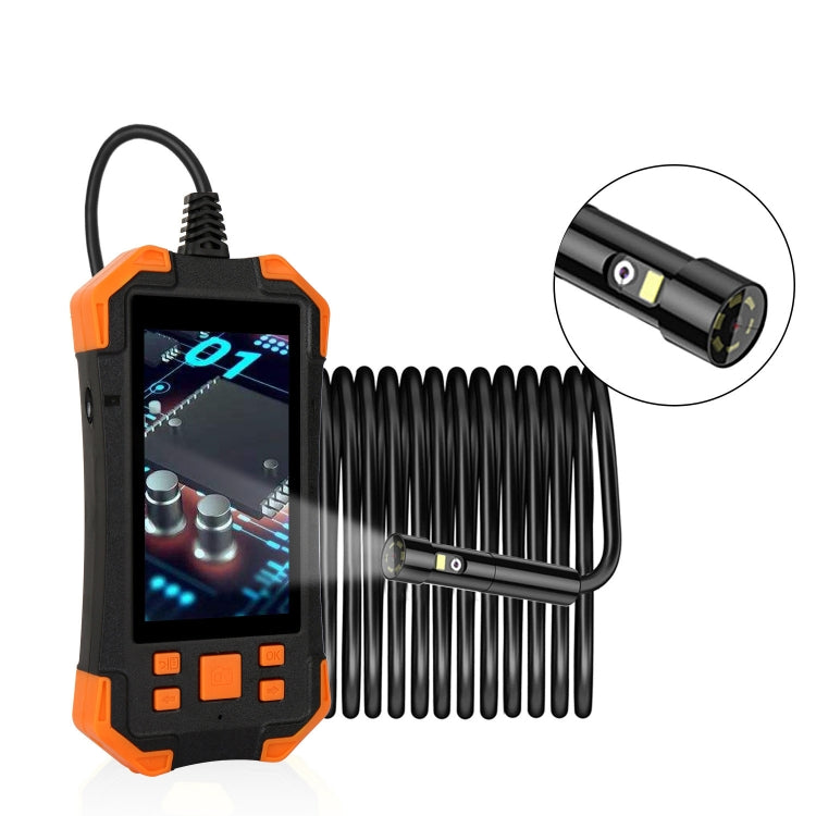 T20 4.3 inch IPS Color Screen 7.9mm Dual Cameras Waterproof Hard Cable Digital Endoscope, Length:5m(Black Orange) -  by PMC TechLife | Online Shopping South Africa | PMC TechLife | Buy Now Pay Later Mobicred