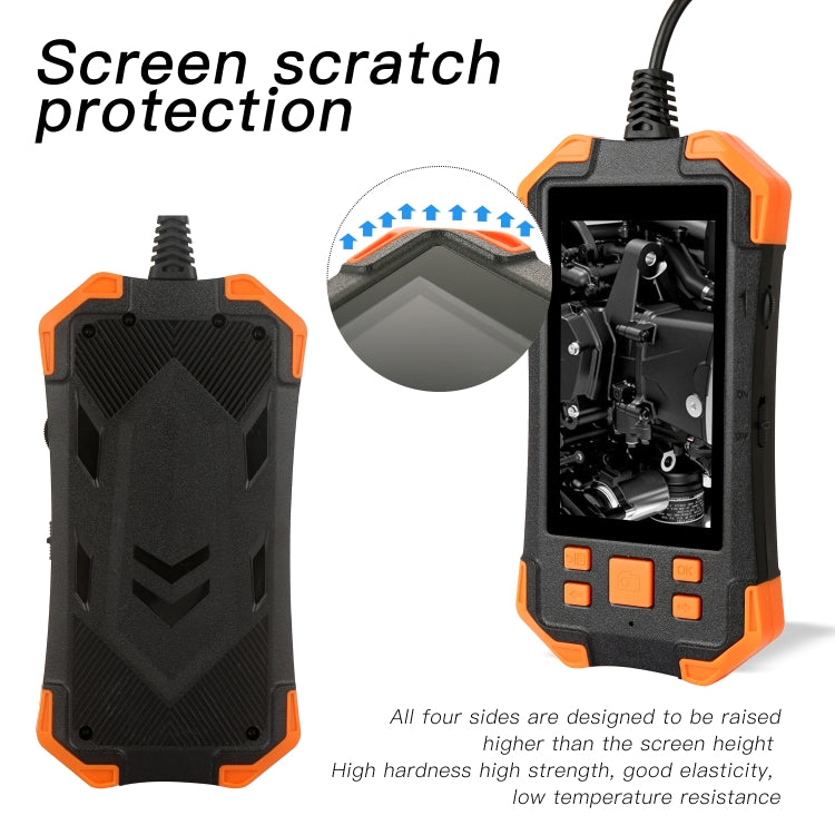 T20 4.3 inch IPS Color Screen 7.9mm Dual Cameras Waterproof Hard Cable Digital Endoscope, Length:5m(Black Orange) -  by PMC TechLife | Online Shopping South Africa | PMC TechLife | Buy Now Pay Later Mobicred