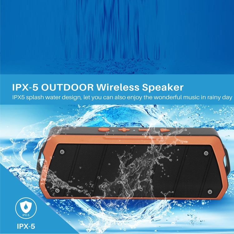 NewRixing NR-5000 IPX5 High Fidelity Bluetooth Speaker, Support Hands-free Call / TF Card / FM / U Disk(Orange) - free shipping - PMC Jewellery - Order now!