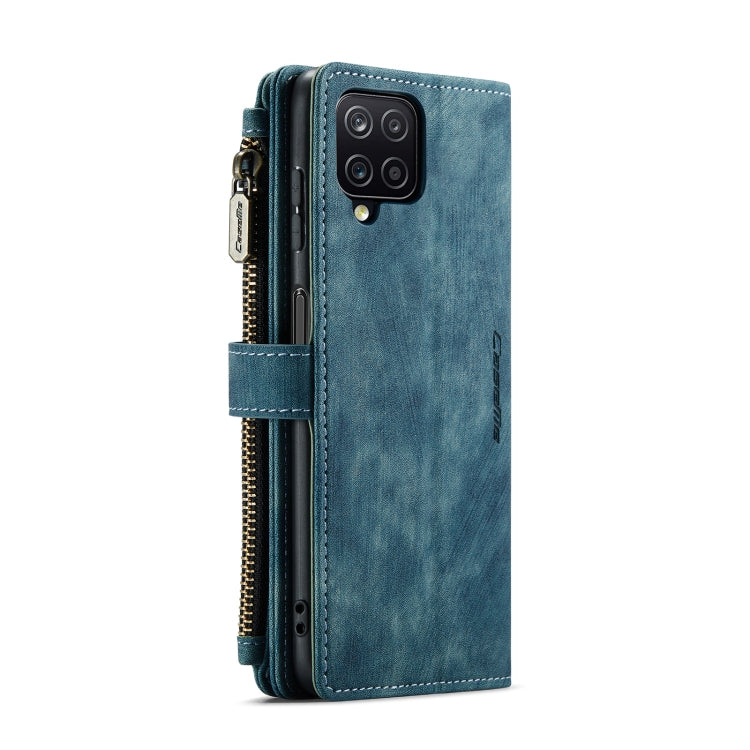For Samsung Galaxy A12 CaseMe-C30 PU + TPU Multifunctional Horizontal Flip Leather Case with Holder & Card Slot & Wallet & Zipper Pocket(Blue) - free shipping - PMC Jewellery - Order now!