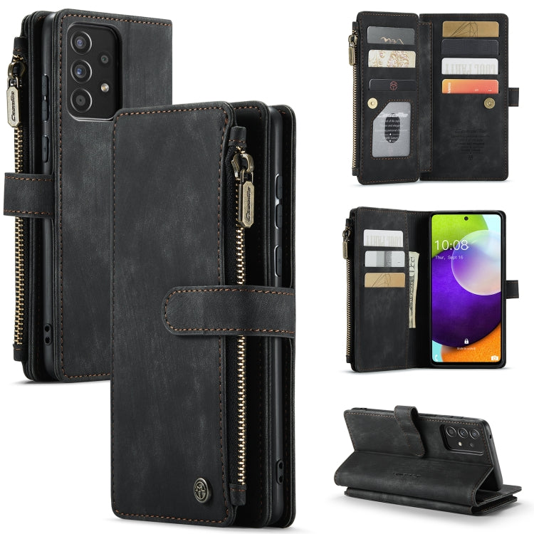 For Samsung Galaxy A52 5G / 4G CaseMe-C30 PU + TPU Multifunctional Horizontal Flip Leather Case with Holder & Card Slot & Wallet & Zipper Pocket(Black) - free shipping - PMC Jewellery - Order now!