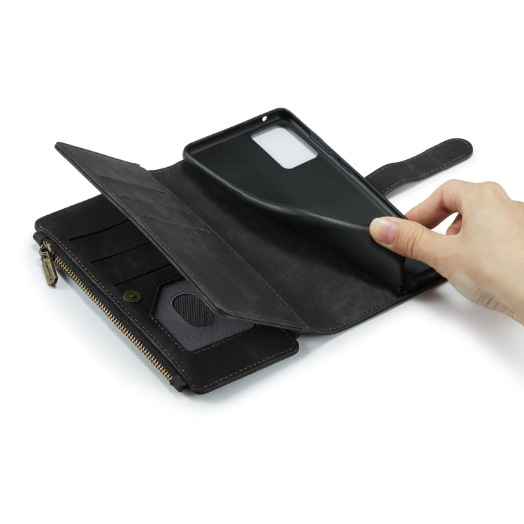 For Samsung Galaxy A52 5G / 4G CaseMe-C30 PU + TPU Multifunctional Horizontal Flip Leather Case with Holder & Card Slot & Wallet & Zipper Pocket(Black) - free shipping - PMC Jewellery - Order now!