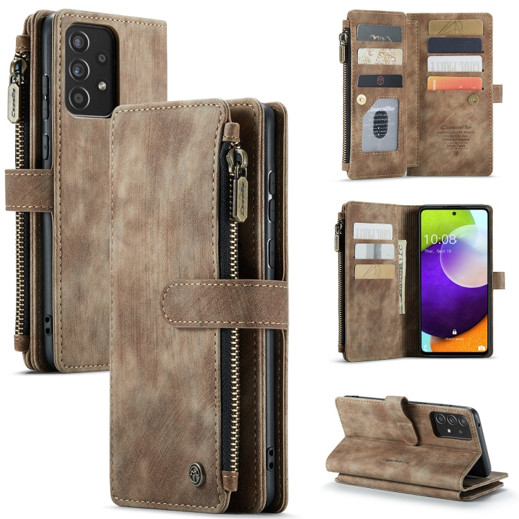 For Samsung Galaxy A52 5G / 4G CaseMe-C30 PU + TPU Multifunctional Horizontal Flip Leather Case with Holder & Card Slot & Wallet & Zipper Pocket(Brown) - Galaxy Phone Cases by CaseMe | Online Shopping South Africa | PMC Jewellery | Buy Now Pay Later Mobicred