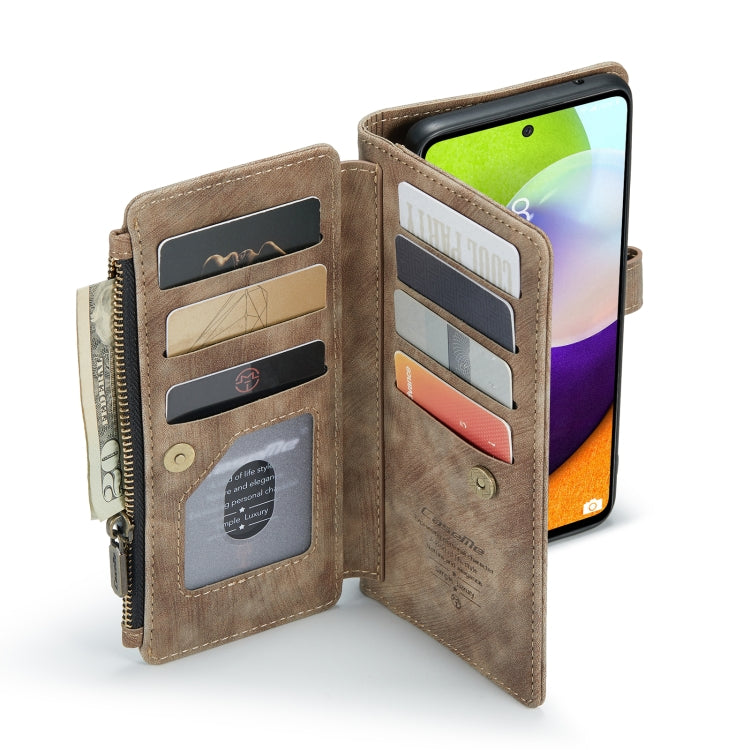For Samsung Galaxy A52 5G / 4G CaseMe-C30 PU + TPU Multifunctional Horizontal Flip Leather Case with Holder & Card Slot & Wallet & Zipper Pocket(Brown) - Galaxy Phone Cases by CaseMe | Online Shopping South Africa | PMC Jewellery | Buy Now Pay Later Mobicred