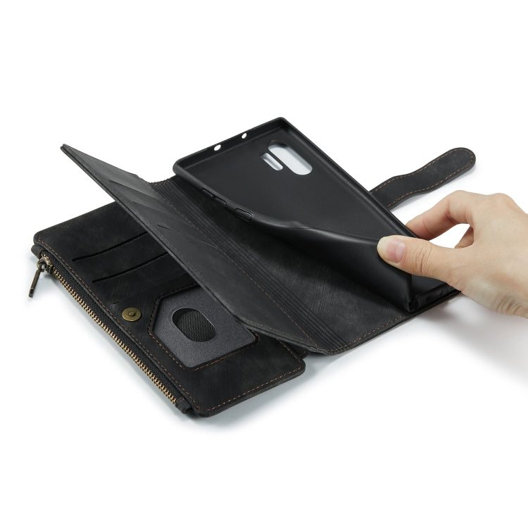 For Samsung Galaxy Note10+ CaseMe-C30 PU + TPU Multifunctional Horizontal Flip Leather Case with Holder & Card Slot & Wallet & Zipper Pocket(Black) - free shipping - PMC Jewellery - Order now!