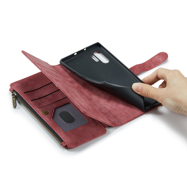 For Samsung Galaxy Note10+ CaseMe-C30 PU + TPU Multifunctional Horizontal Flip Leather Case with Holder & Card Slot & Wallet & Zipper Pocket(Red) - Galaxy Phone Cases by CaseMe | Online Shopping South Africa | PMC Jewellery | Buy Now Pay Later Mobicred