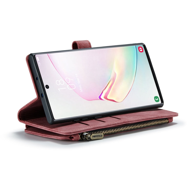 For Samsung Galaxy Note10+ CaseMe-C30 PU + TPU Multifunctional Horizontal Flip Leather Case with Holder & Card Slot & Wallet & Zipper Pocket(Red) - Galaxy Phone Cases by CaseMe | Online Shopping South Africa | PMC Jewellery | Buy Now Pay Later Mobicred