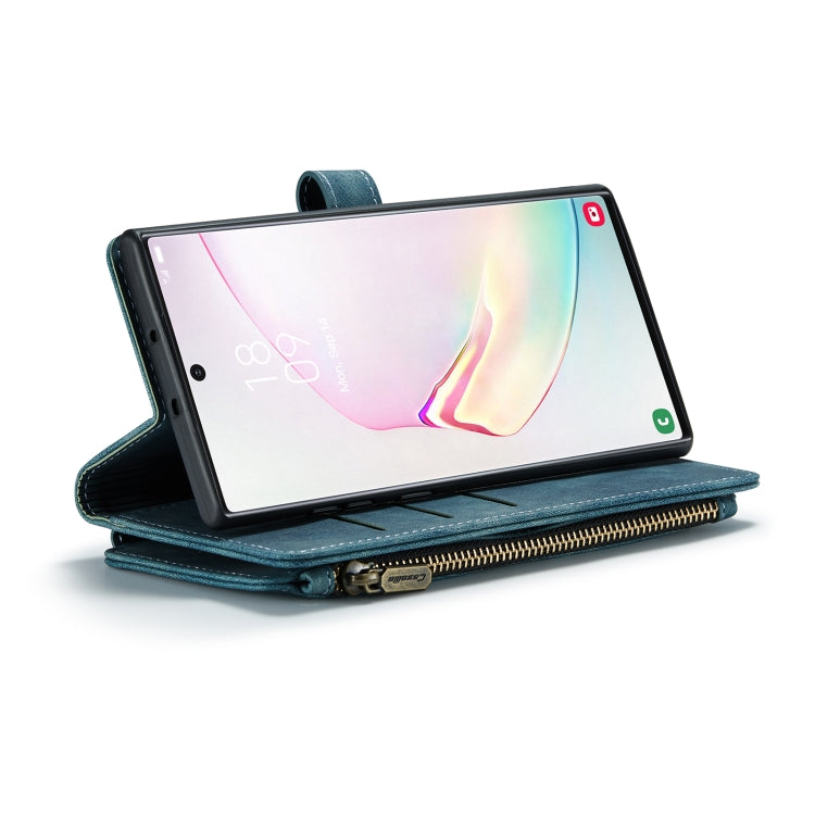 For Samsung Galaxy Note10+ CaseMe-C30 PU + TPU Multifunctional Horizontal Flip Leather Case with Holder & Card Slot & Wallet & Zipper Pocket(Blue) - free shipping - PMC Jewellery - Order now!