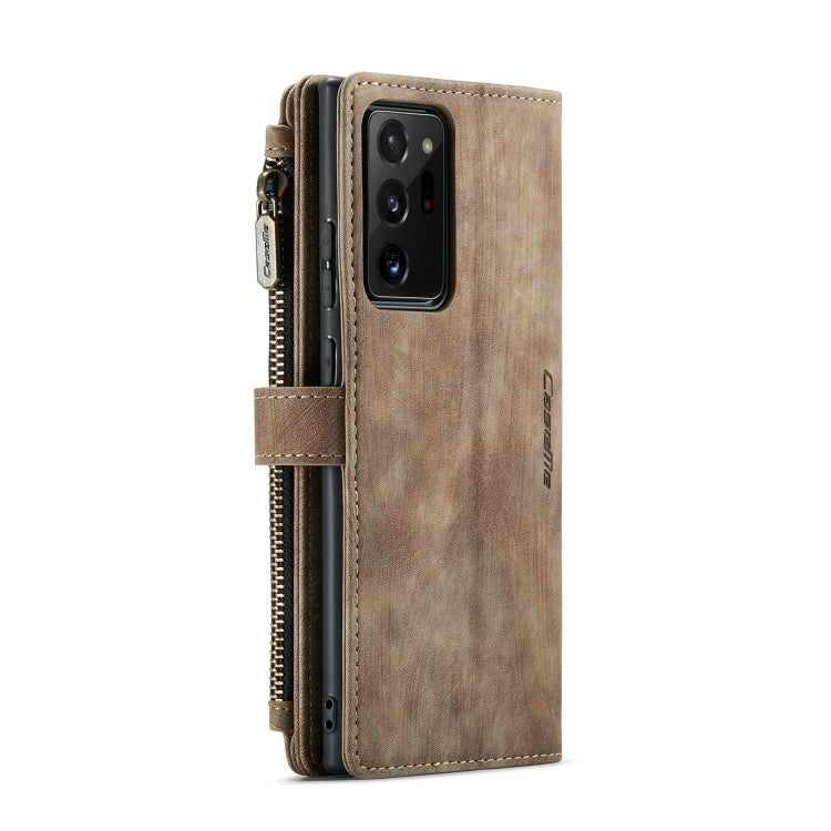 For Samsung Galaxy Note20 Ultra CaseMe-C30 PU + TPU Multifunctional Horizontal Flip Leather Case with Holder & Card Slot & Wallet & Zipper Pocket(Brown) - free shipping - PMC Jewellery - Order now!